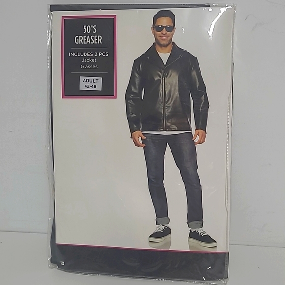 New! Men's 50's Greaser Halloween Costume Size 42-48 - Picture 2 of 8